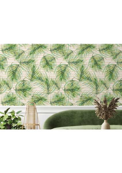 Tropikal Ağaç Yaprakları Duvar KAĞIDI-5565 modelleri