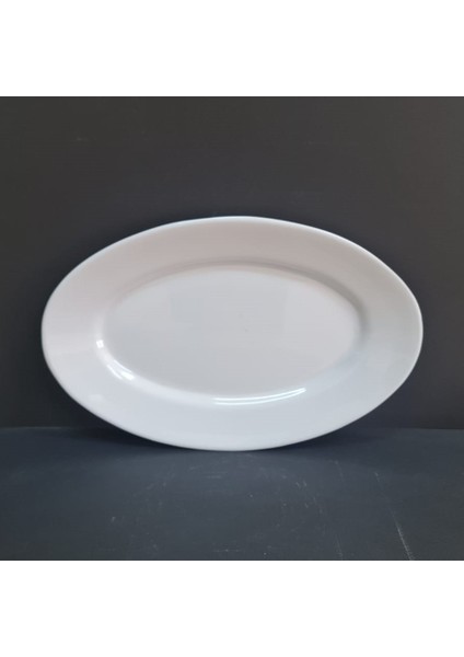 4 Adet Standart Melamin Oval Kayık Tabak Orta Salata Tabağı 34X22 cm - Beyaz