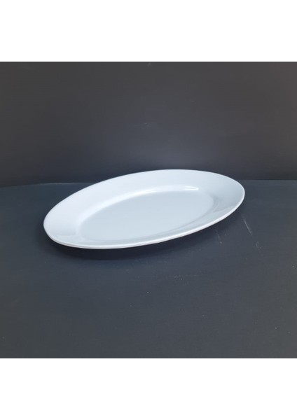 4 Adet Standart Melamin Oval Kayık Tabak Orta Salata Tabağı 34X22 cm - Beyaz fiyatları