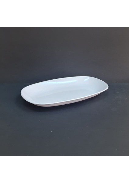 4 Adet Standart Melamin Kayık Tabak Orta Salata Tabağı 29X17 cm - Beyaz fiyatları