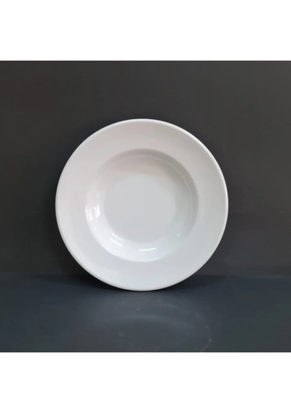4 Adet Kırılmaz Melamin Çizgi Çukur Yemek Tabağı 21 cm - Beyaz fiyatları