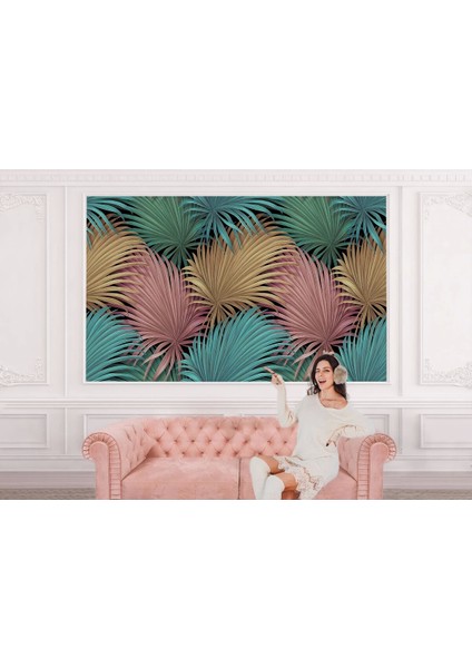 Alndrs Collection V2 Tropikal Renkli Yaprak Desenli Duvar KAĞIDI-5636