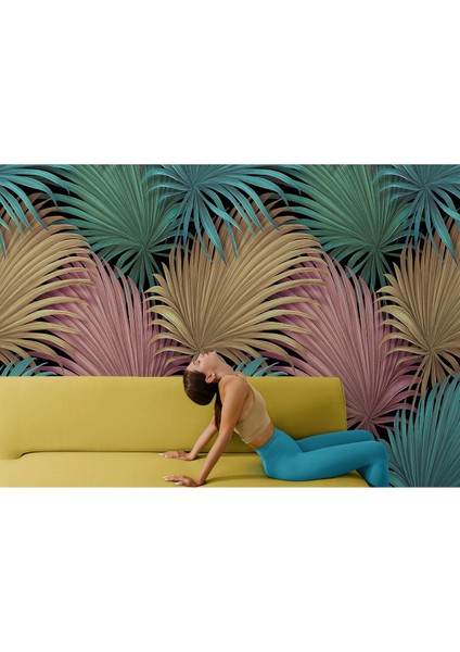 Alndrs Collection V2 Tropikal Renkli Yaprak Desenli Duvar KAĞIDI-5636 modelleri