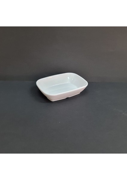 6 Adet Kırılmaz Melamin Kare Çerez & Meze Tabağı 12X8,5 cm - Derinlik 3 cm - Beyaz