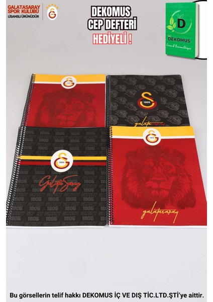 Lisanslı Galatasaray A4 Spırallı 2 Adet Kareli ve 2 Adet Çizgili Defter Okul Seti fiyatları