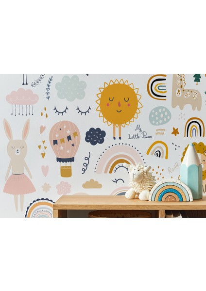 Nw Özel Sevimli Hayvanlar Desenli Duvar Kağıdı Kreş Okul POSTERI-5532 modelleri