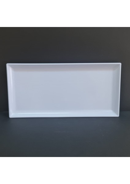 2 Adet Standart Melamin Kayık Tabak Sunum Tabağı 40X20 cm - Beyaz