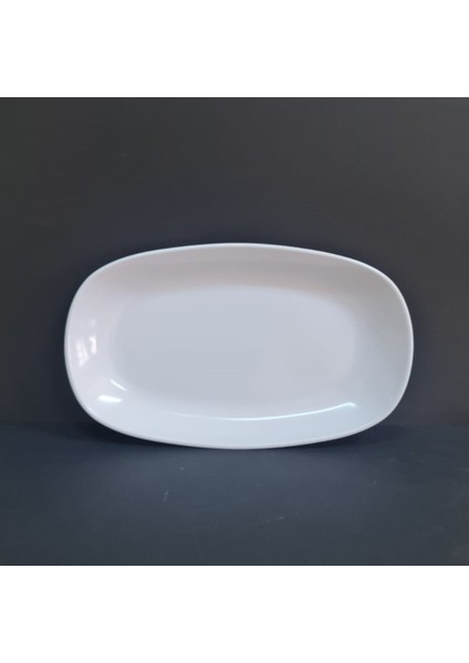 2 Adet Standart Melamin Kayık Tabak Orta Salata Tabağı 33X20 cm - Beyaz
