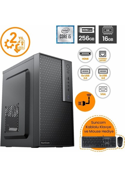 Force SC3-169 I5-3470 16GB 256SSD Freedos Masaüstü Bilgisayar