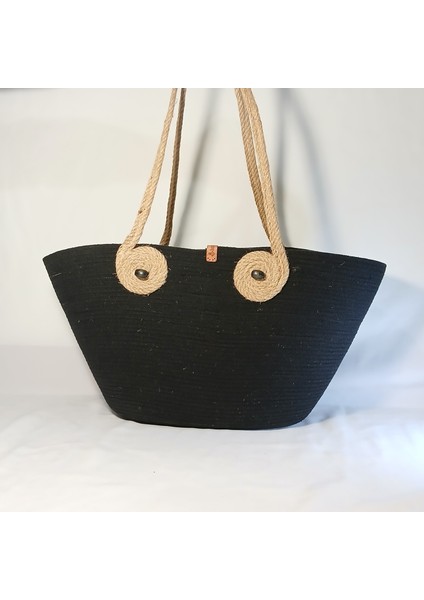 -Jüt Ipinden El Emeği Omuz Çantası – Hasır Sap