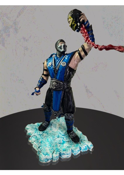 3D Mortal Kombat Subzero Fatalaty Figür-Unpainted Figure-Hediyelik HEYKEL-FANART-25CM
