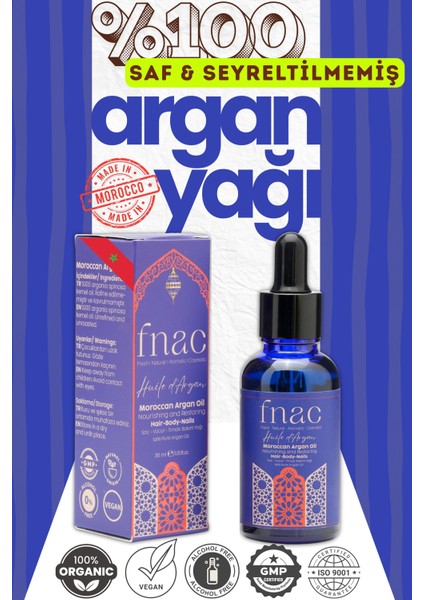 | %100 Saf Argan Yağı | Saç & Cilt & Tırnak Bakım Yağı | 30 ml Cam Damlalık + Sprey Başlık