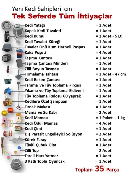 Chitto 35 Parça Kedi Başlangıç Seti fiyatları