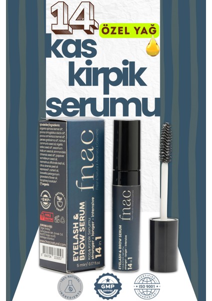 | 14 In 1 Eyelash & Brow Serum| Kaş Kirpik Bakım Serumu %100 Doğal Içerik | Organik Fas Argan Yağlı
