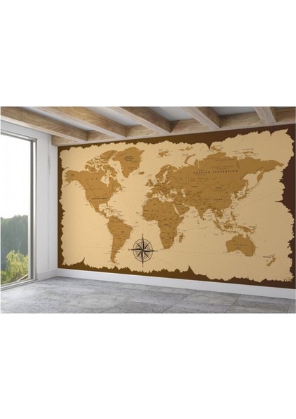 "vintage Eskitme Dünya Haritası Duvar Kaplaması: Ev Dekorasyonunda Nostaljik Bir Dokunuş" fiyatları