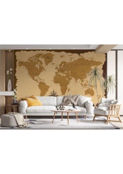 "vintage Eskitme Dünya Haritası Duvar Kaplaması: Ev Dekorasyonunda Nostaljik Bir Dokunuş" fırsatları