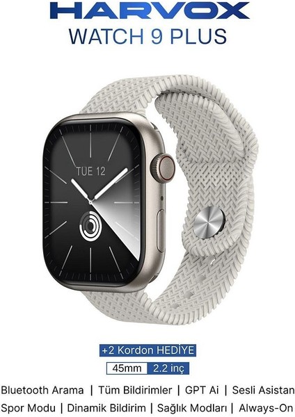 Watch 9 Plus Harvox Akıllı Saat Iphone ve Android Tüm Telefonlara Uyumlu