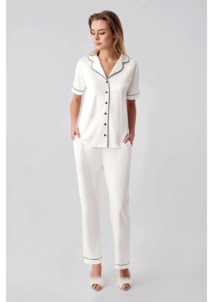 324 Ekru Sabahlıklı Şortlu 4'lü Kadın Pijama Takımı fiyatları