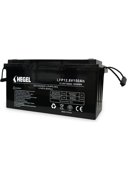 Obus Karavan 150A Lityum Akü Lifepo4 Lityum Akü 12.8V 150AH