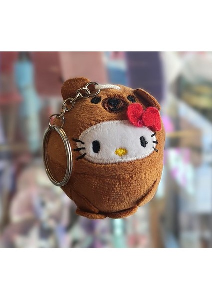 7 cm Yuvarlak Model Hello Kitty Pelüş Anahtarlık Aksesuar AD177162