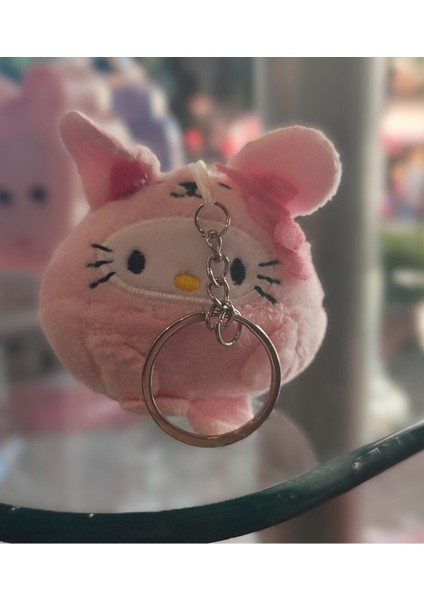 7 cm Yuvarlak Model Hello Kitty Pelüş Anahtarlık Aksesuar AD177162