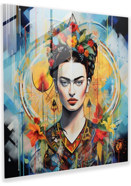Frida Kahlo Cam Tablo - Kaledoskop Müze - Duvar Dekorasyonu Cam Tablo Modern Sanat