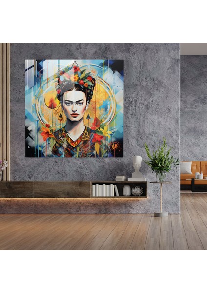 Frida Kahlo Cam Tablo - Kaledoskop Müze - Duvar Dekorasyonu Cam Tablo Modern Sanat fiyatları