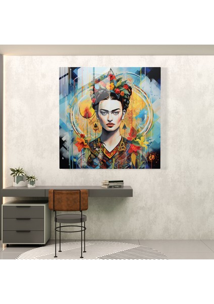 Frida Kahlo Cam Tablo - Kaledoskop Müze - Duvar Dekorasyonu Cam Tablo Modern Sanat modelleri