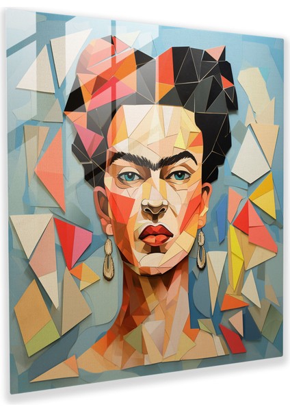 Frida Kahlo Cam Tablosu - Frida Kahlo Duvar Dekorasyonu Kübist Ilhamlı Sanat Eseri Açılar