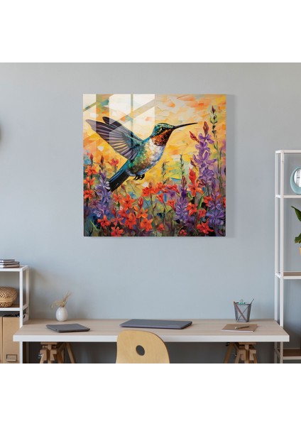 Vahşi Çiçek Uyum Cam Tablo - Güvercin Modern Sanat Duvar Dekorasyonu Ev Dekorasyonu modelleri