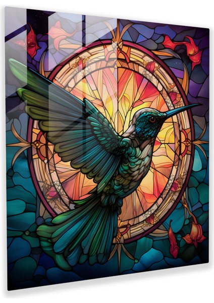 Kutsal Uçan Cam Tablo - Kuş Nergisi Modern Sanat Cam Duvar Sanatı Efsanevi