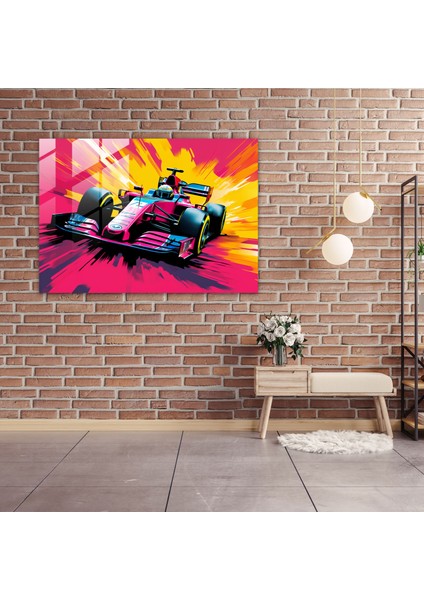 Formula 1 Cam Tablo Sanatı - Canlı Dinamik Çizgiler Pop Sanat modelleri