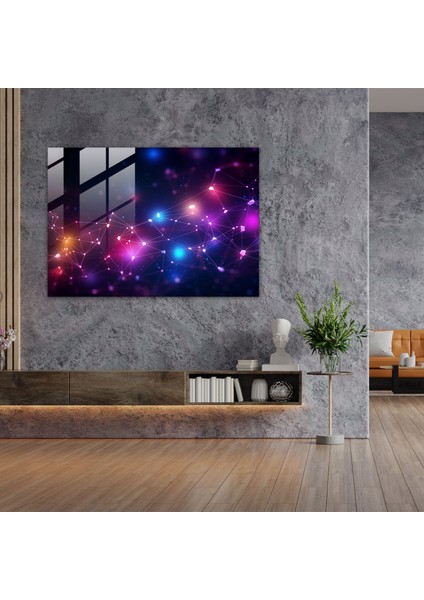 Gelecek Odaklı Hipnoz Cam Tablo - Hipnoz Cam Tablo Bağlantılı Çizgiler Modern Sanat fiyatları