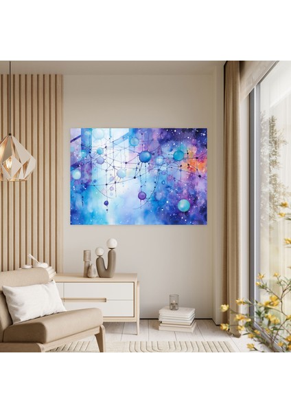 Burç Desenli Cam Tablo - Canlı Maviler Cam Duvar Sanatı Burç Işareti fiyatları