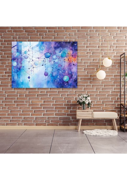 Burç Desenli Cam Tablo - Canlı Maviler Cam Duvar Sanatı Burç Işareti modelleri