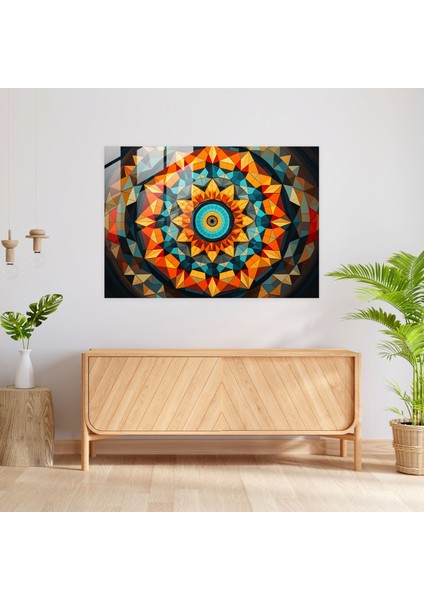 Kaleidoskop Hipnoz Cam Tablo - Hipnoz Cam Duvar Sanatı Kaleidoskop Şekiller ve Renkler fiyatları