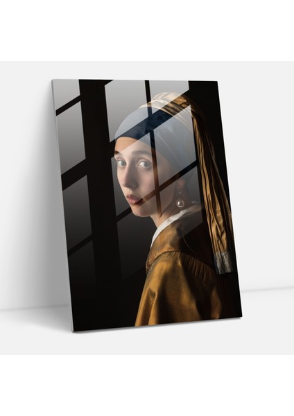 Johannes Vermeer Cam Tablo Modern Sanat - Duvar Dekorasyonu