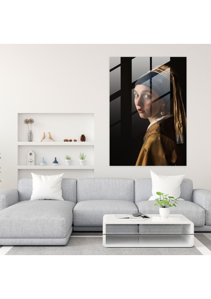 Johannes Vermeer Cam Tablo Modern Sanat - Duvar Dekorasyonu fiyatları