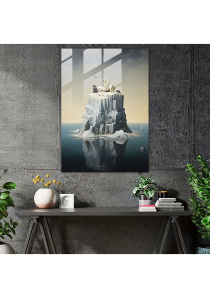 Doğa Uyumunu Yansıtan Cam Tablo - Buzul Cam Tablo Modern Sanat Doğal Yaşam fiyatları