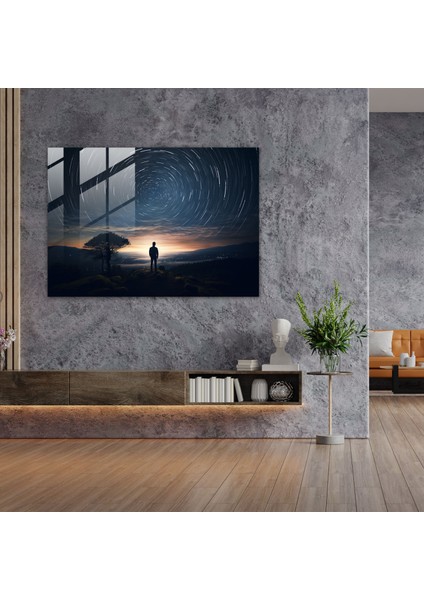 Yıldızlı Burçlar Cam Tablosu - Burçlar Gece Gökyüzü Cam Duvar Sanatı Ev Dekorasyonu fiyatları