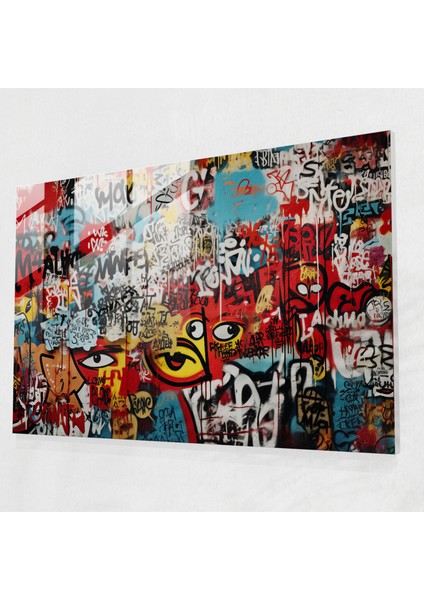 Graffiti Cam Tablo Sanatı - Cesur Sokak Etiketleri - Graffiti Ev Dekorasyonu Beton Duvar Duvar Dekorasyonu