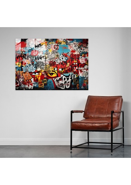 Graffiti Cam Tablo Sanatı - Cesur Sokak Etiketleri - Graffiti Ev Dekorasyonu Beton Duvar Duvar Dekorasyonu fiyatları