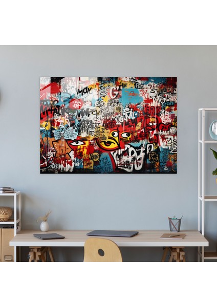Graffiti Cam Tablo Sanatı - Cesur Sokak Etiketleri - Graffiti Ev Dekorasyonu Beton Duvar Duvar Dekorasyonu modelleri