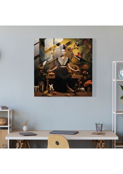 Dönüşüm Yolculuğu Cam Tablo - Frida Kahlo Etkisi - Frida Kahlo Sembolik Düşündürücü Yolculuk modelleri