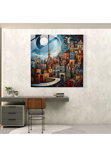 Canlı Spiral Cam Tablo - Istanbul'dan Ilham Alan Modern Soyut Cam Duvar Sanatı fiyatları