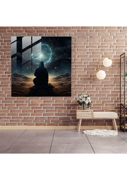 Kutsal Kuran Cam Tablo Baskı - Kutsal Kuran Cam Tablo Modern Sanat Gece Gökyüzü modelleri