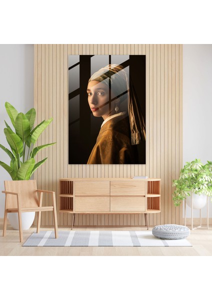 Ev Dekorasyonu Cam Tablo Sanatı - Johannes Vermeer Teması - Johannes Vermeer Ev Dekorasyonu Cam Tablo Modern Sanat fiyatları