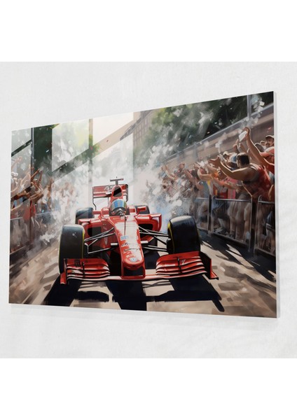 Formula 1 Kanvas Tablo Baskı - Formula 1 Tasvir Tezahürat Yapan Kalabalık Heyecan