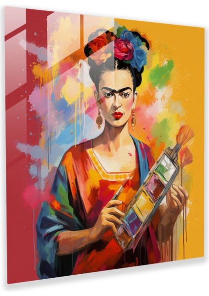 Sanatsal Ruh Frida Kahlo Cam Tablo - Cam Duvar Sanatı Duvar Dekorasyonu
