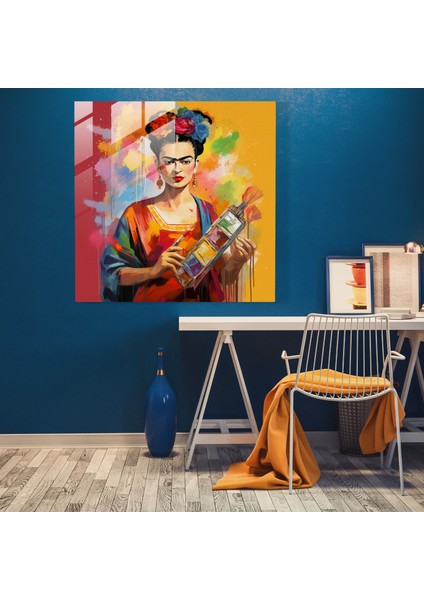 Sanatsal Ruh Frida Kahlo Cam Tablo - Cam Duvar Sanatı Duvar Dekorasyonu modelleri
